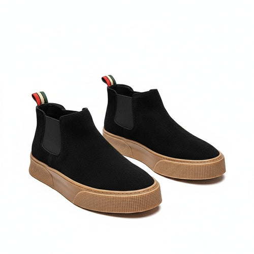 Slip On Shoes Men Black - Black - Front View