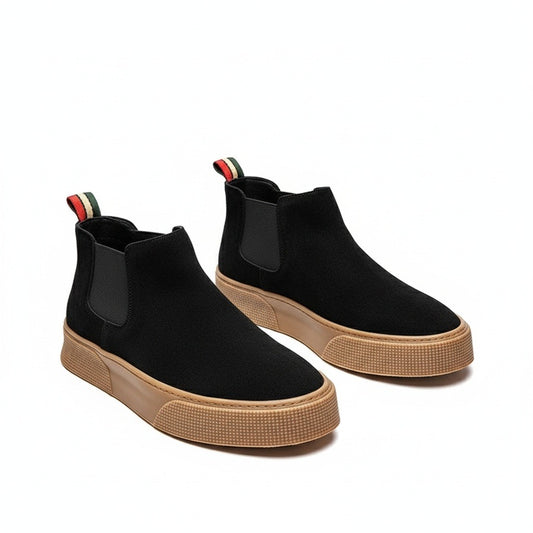 Slip On Shoes Men Black - Black - Front View