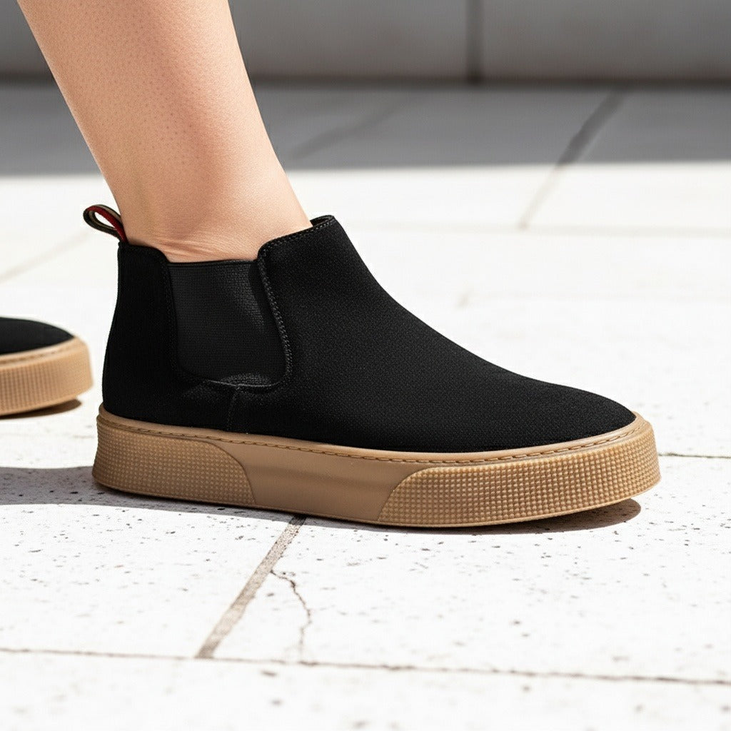 Slip On Shoes Men Black - Black - Back View