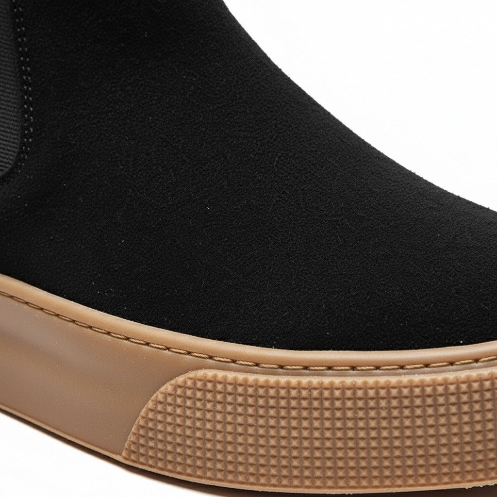 Slip On Shoes Men Black - Black - Texture Close Up