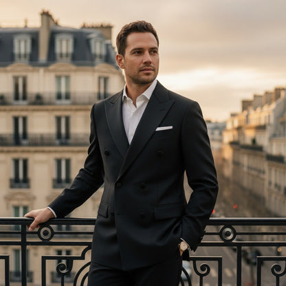 Smoking Suit for Men - Black - Angled Shot