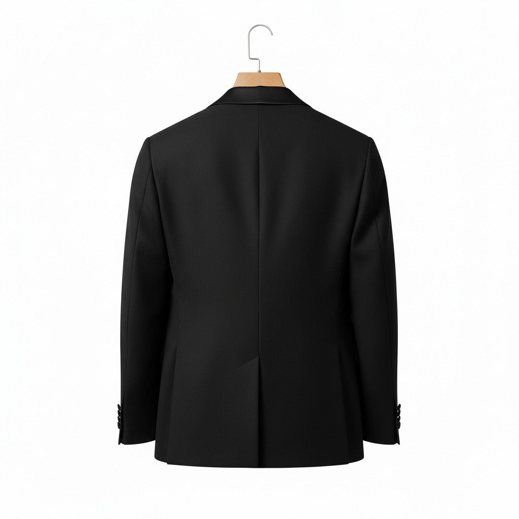Smoking Suit for Men - Black - Fabric Detail