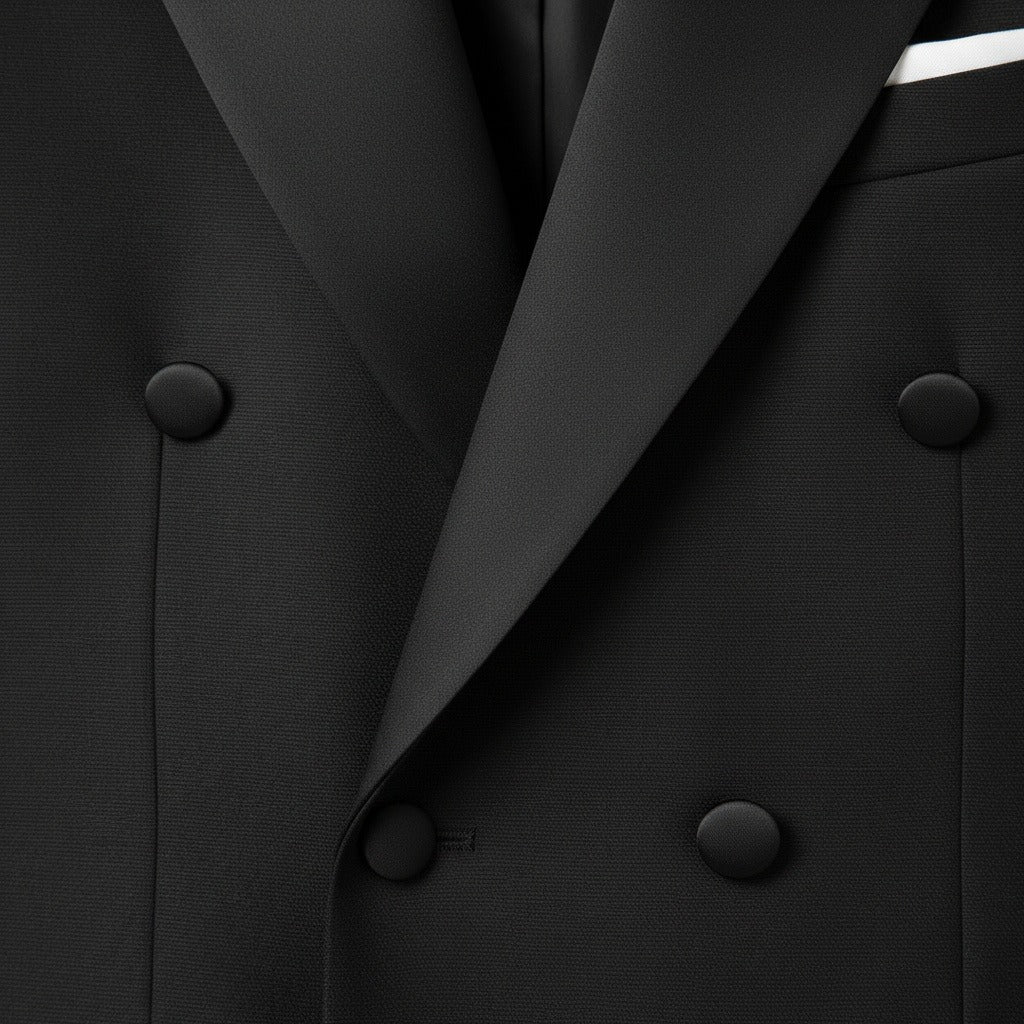 Smoking Suit for Men - Black - Texture Close Up