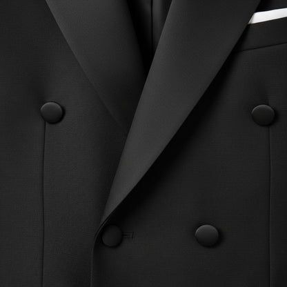 Smoking Suit for Men - Black - Texture Close Up