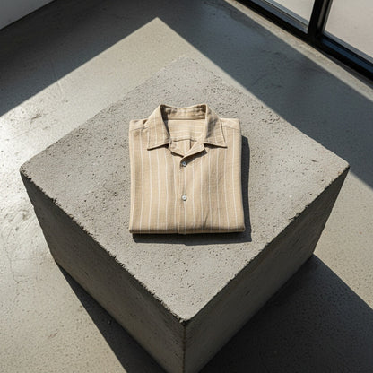 Striped Linen Shirt - Desert Sand - Lifestyle Inspiration
