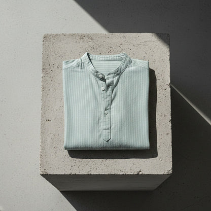 Striped Linen T Shirt - Seafoam Green - Lifestyle Inspiration