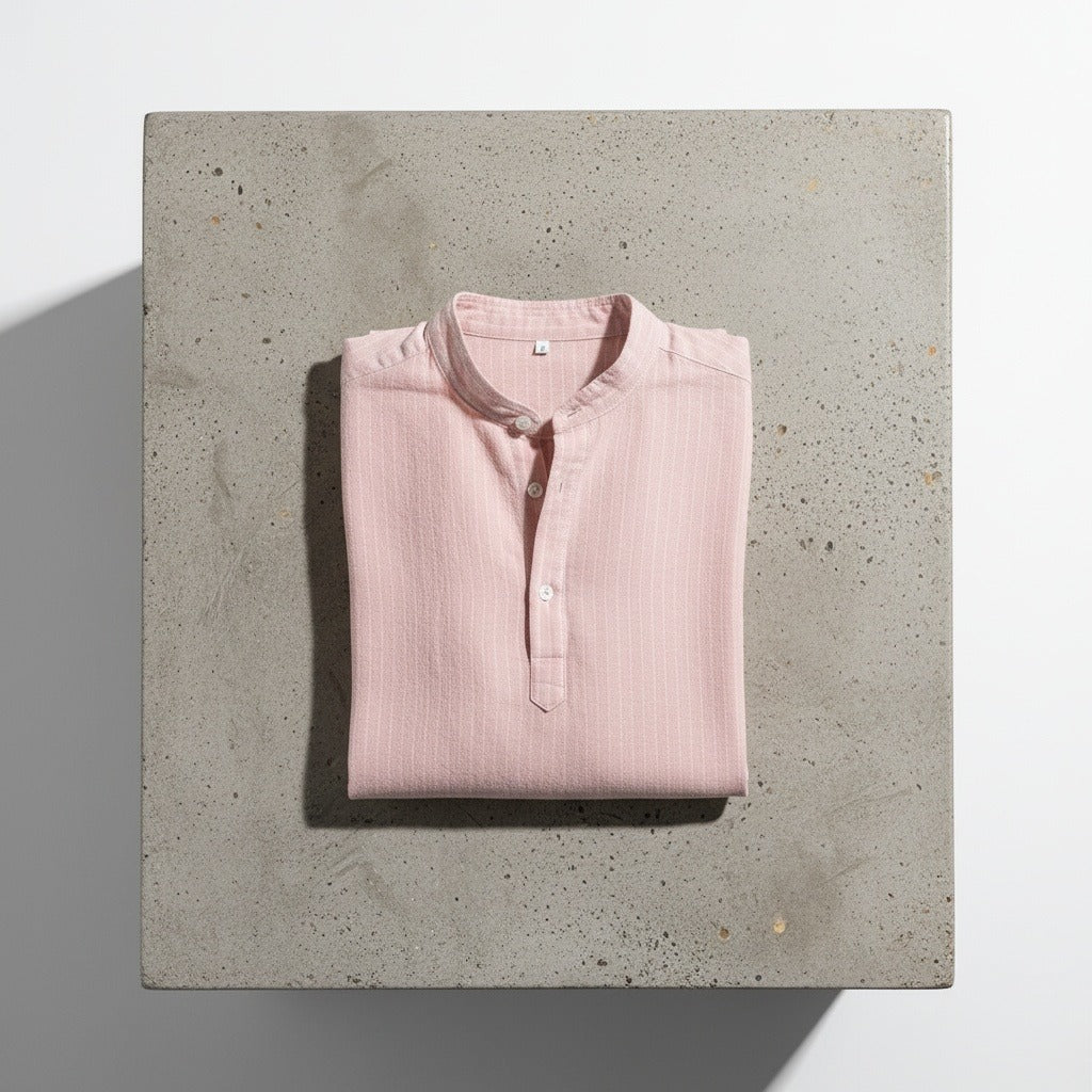 Striped Linen T Shirt - Rose Quartz - Lifestyle Inspiration
