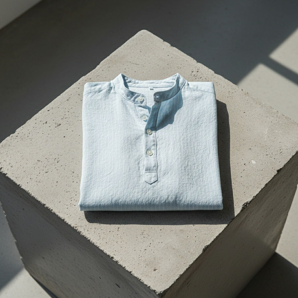 Striped Linen T Shirt - Sky Blue - Lifestyle Inspiration