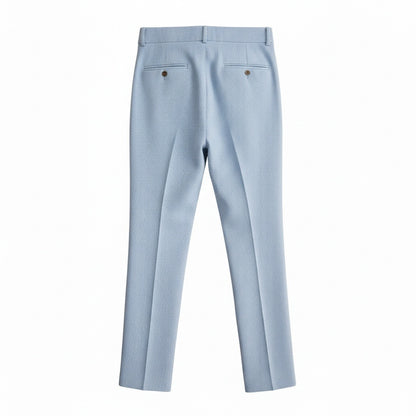 Striped Pleated Trousers Men - Light Blue - Fabric Detail
