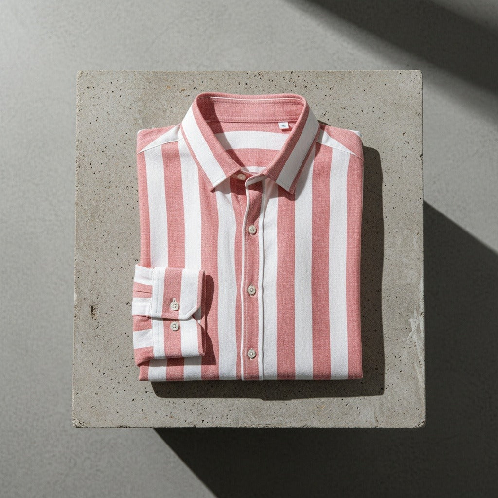 Striped Summer Shirt - Coral And White - Lifestyle Inspiration