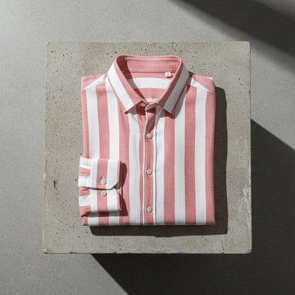 Striped Summer Shirt - Coral And White - Lifestyle Inspiration