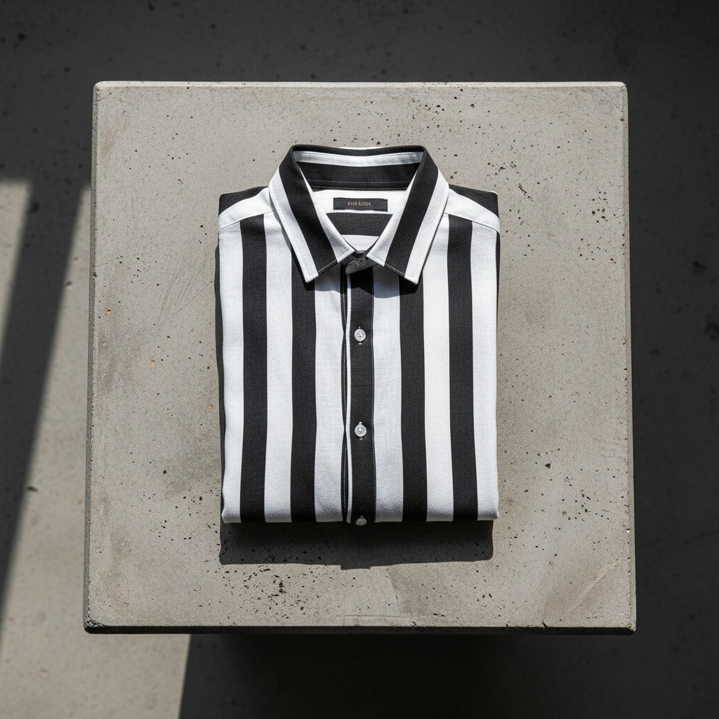 Striped Summer Shirt - Black And White - Lifestyle Inspiration