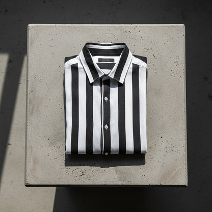 Striped Summer Shirt - Black And White - Lifestyle Inspiration