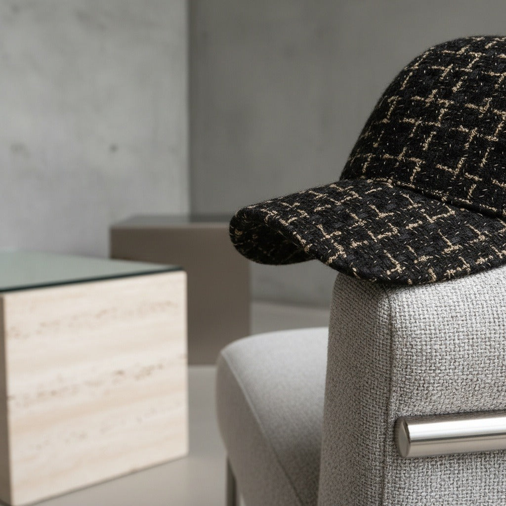 Textured Baseball Cap - Blackwatch Tweed - Back View