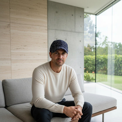 Textured Baseball Cap - Midnight Tweed - Side Profile