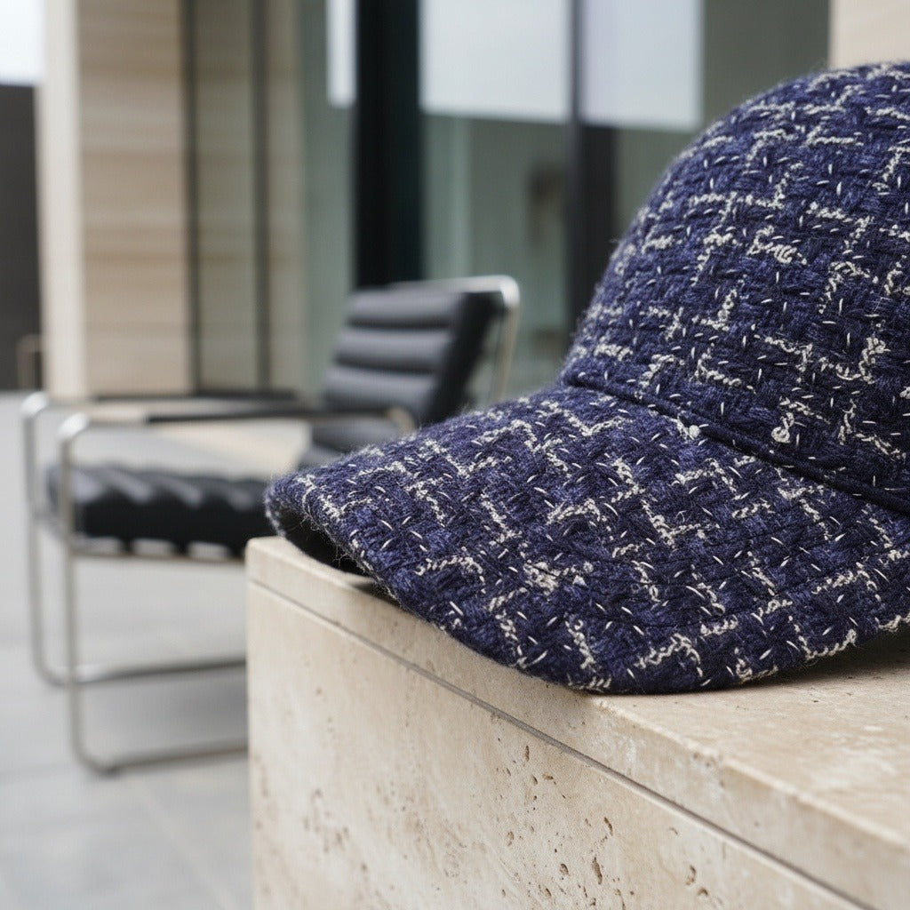 Textured Baseball Cap - Midnight Tweed - Back View
