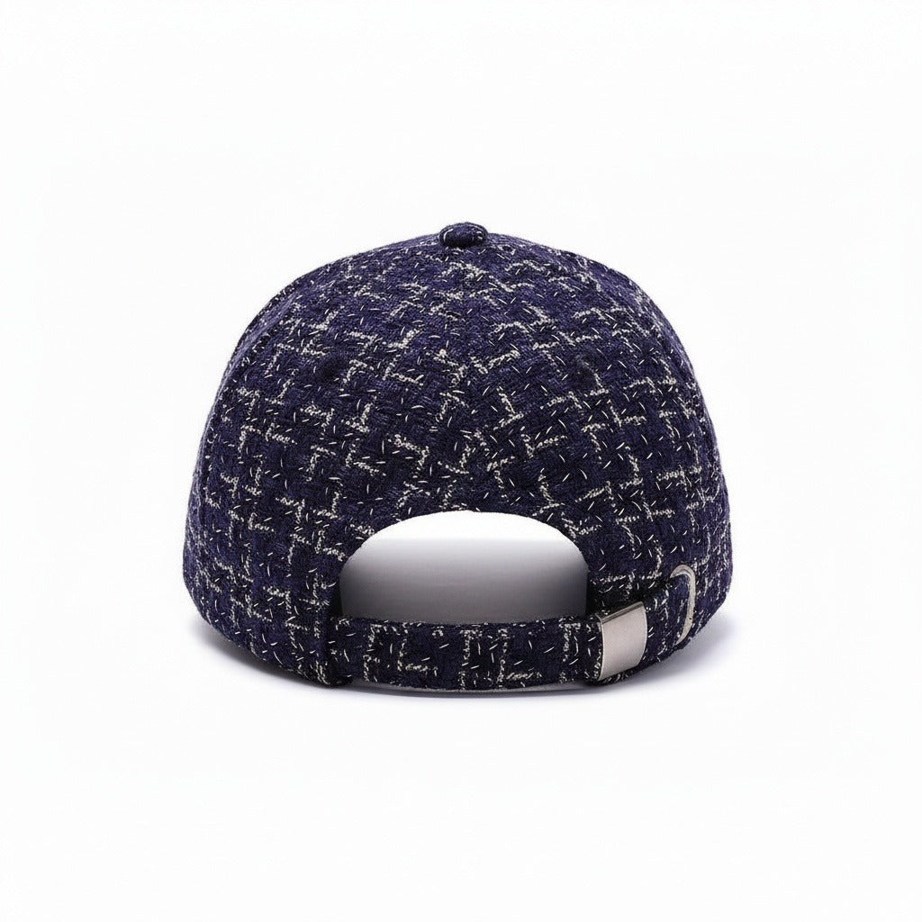 Textured Baseball Cap - Midnight Tweed - Fabric Detail