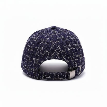 Textured Baseball Cap - Midnight Tweed - Fabric Detail