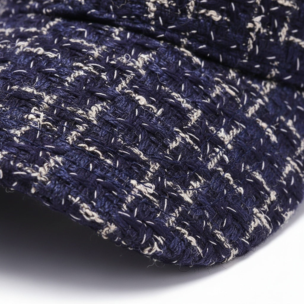 Textured Baseball Cap - Midnight Tweed - Texture Close Up