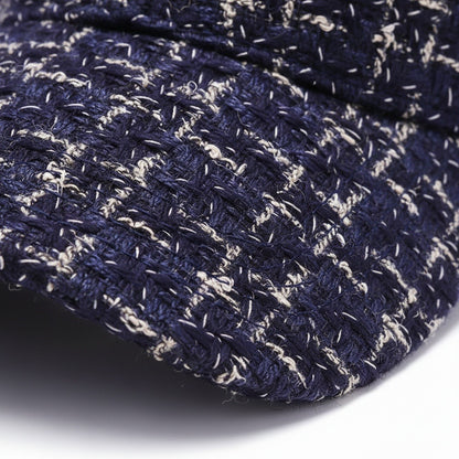 Textured Baseball Cap - Midnight Tweed - Texture Close Up