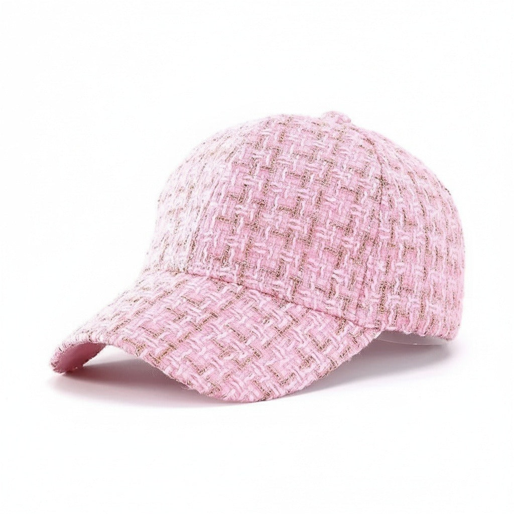 Textured Baseball Cap - Rose Tweed - Front View