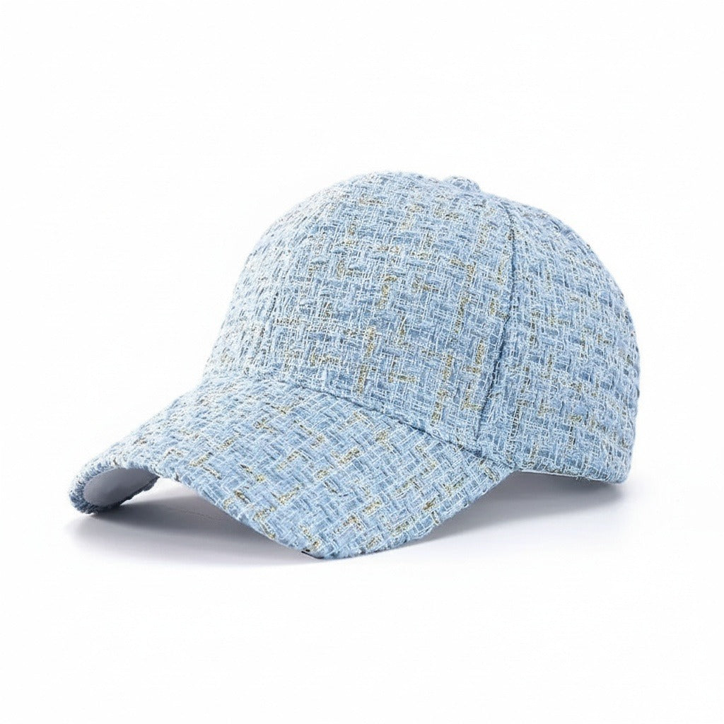 Textured Baseball Cap - Sky Tweed - Front View