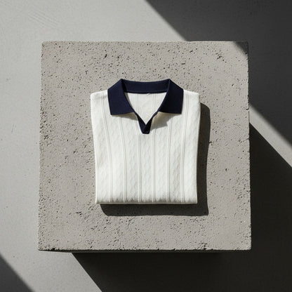 Textured Polo Shirt - Midnight Blue - Lifestyle Inspiration