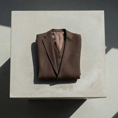 Tweed Three Piece Suit - Mocha Brown - Lifestyle Inspiration