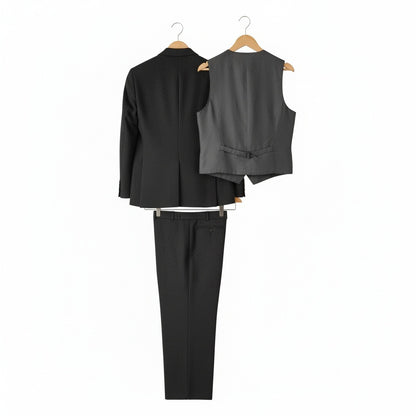 Tweed Three Piece Suit - Charcoal Grey - Fabric Detail