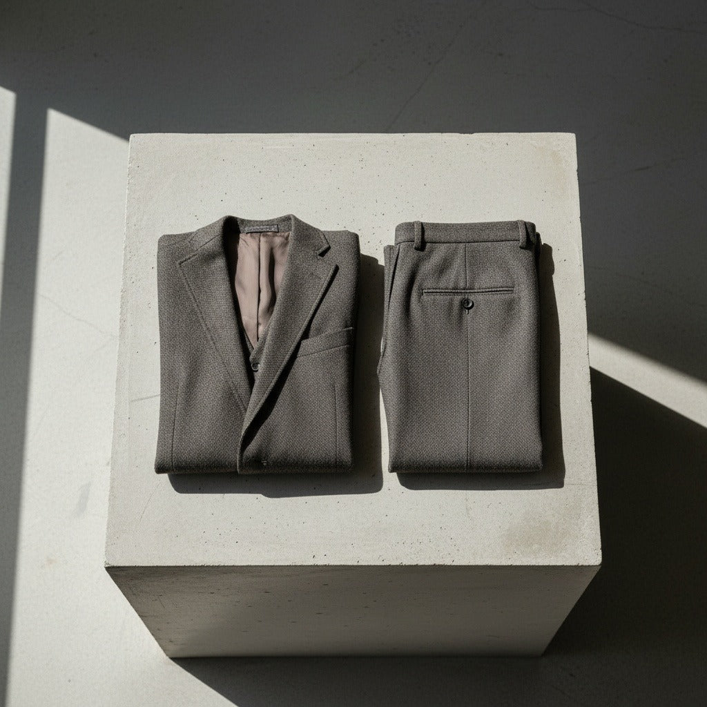 Tweed Three Piece Suit - Dusk Brown - Lifestyle Inspiration