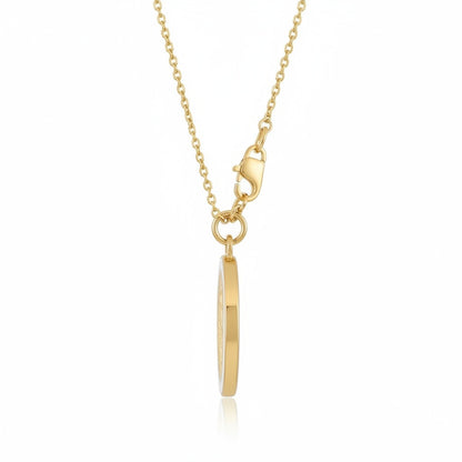 Virgin Mary Medal Necklace - Gold - Fabric Detail