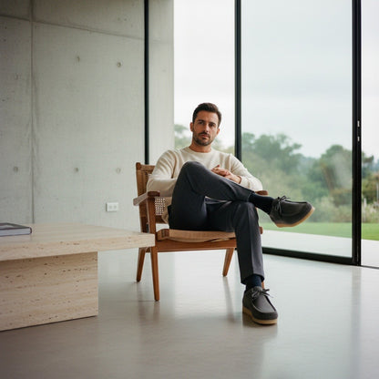 Wallabee Loafers - Slate Gray - Side Profile