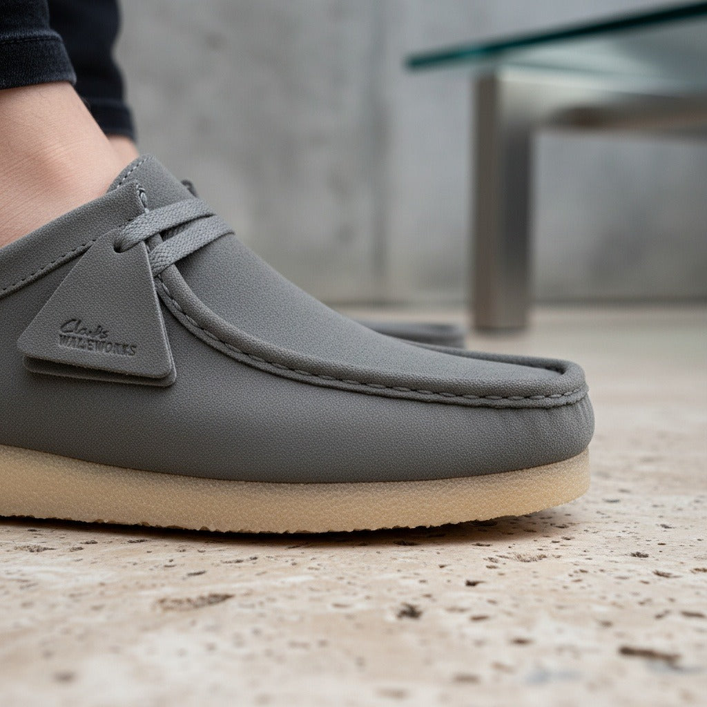 Wallabee Loafers - Slate Gray - Back View