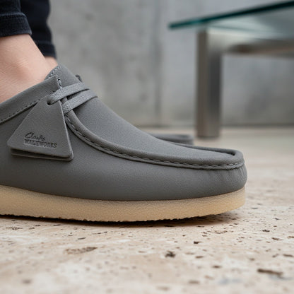 Wallabee Loafers - Slate Gray - Back View