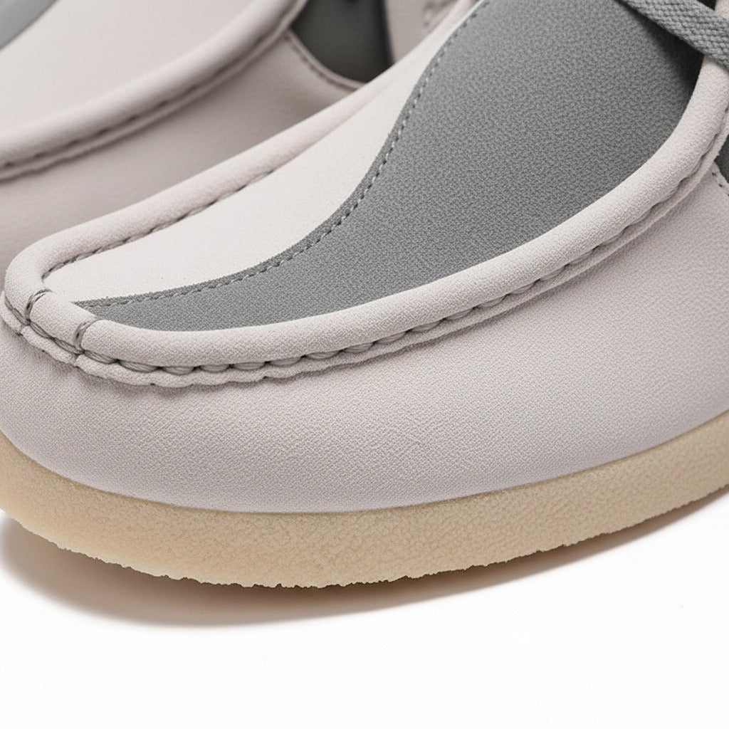 Wallabee Loafers - Pebble Gray - Texture Close Up