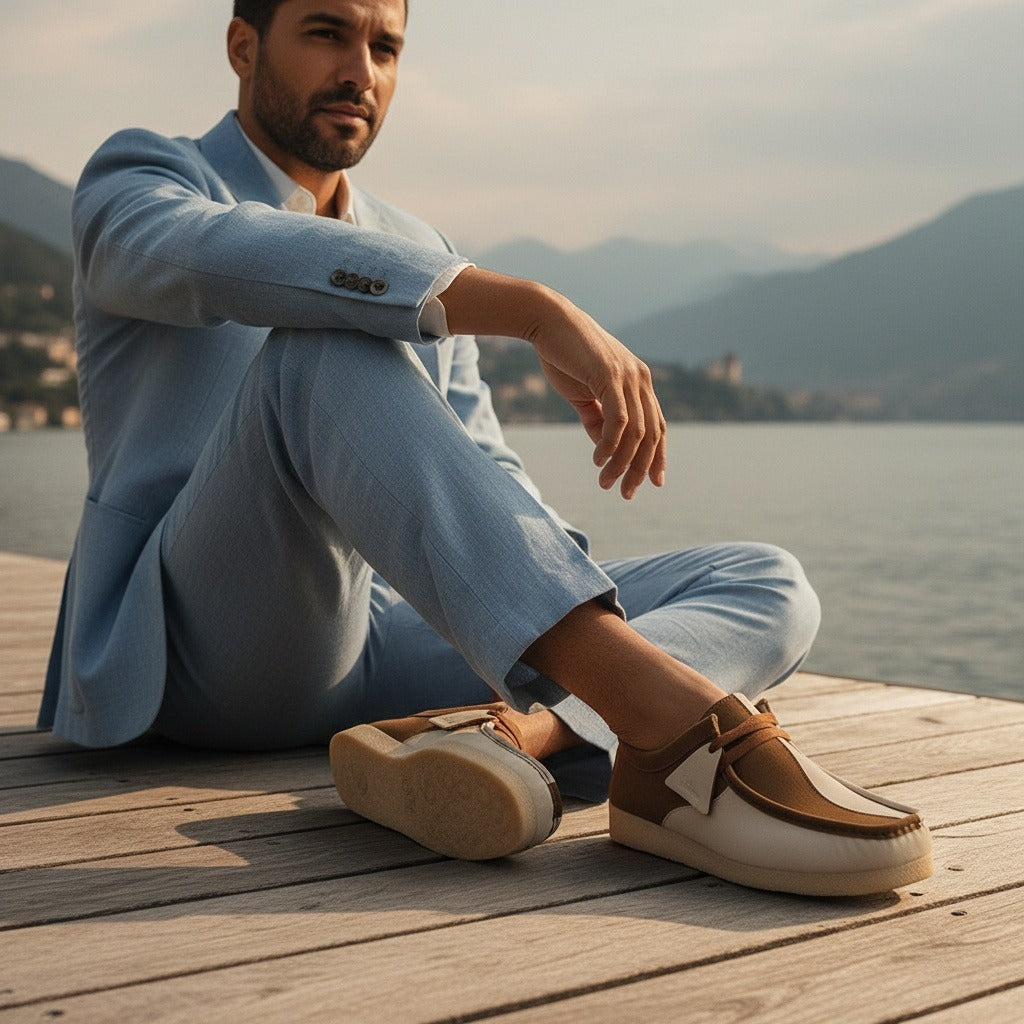 Wallabee Loafers - Desert Sand - Angled Shot