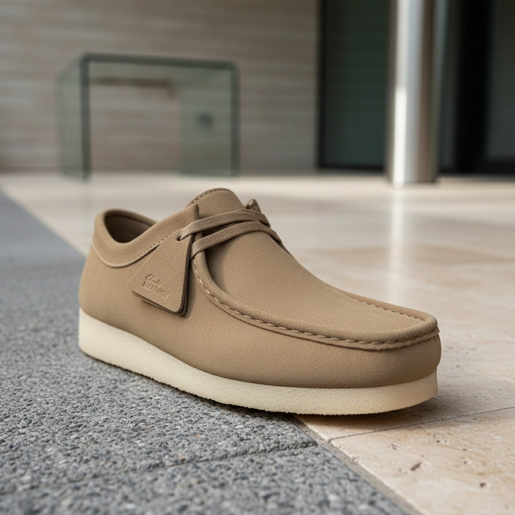 Wallabee Loafers - Khaki - Back View