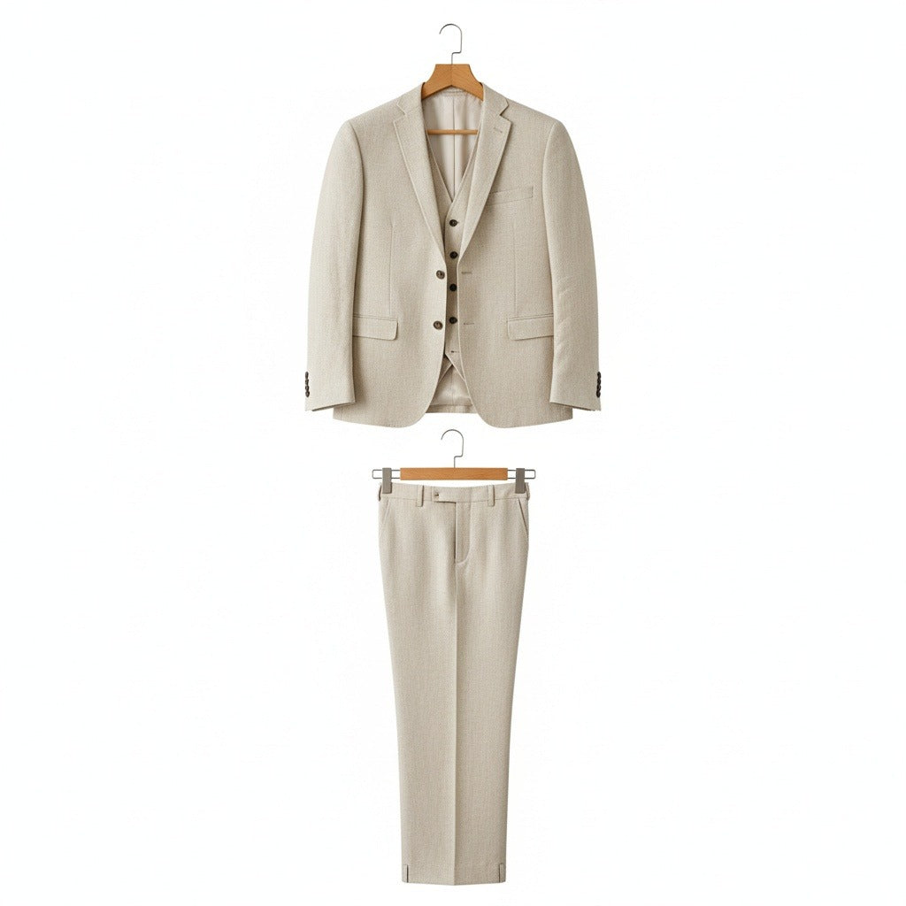 Wedding Suit for Men - Beige - Front View