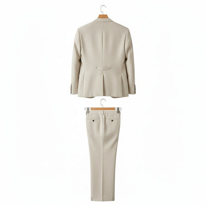 Wedding Suit for Men - Beige - Fabric Detail