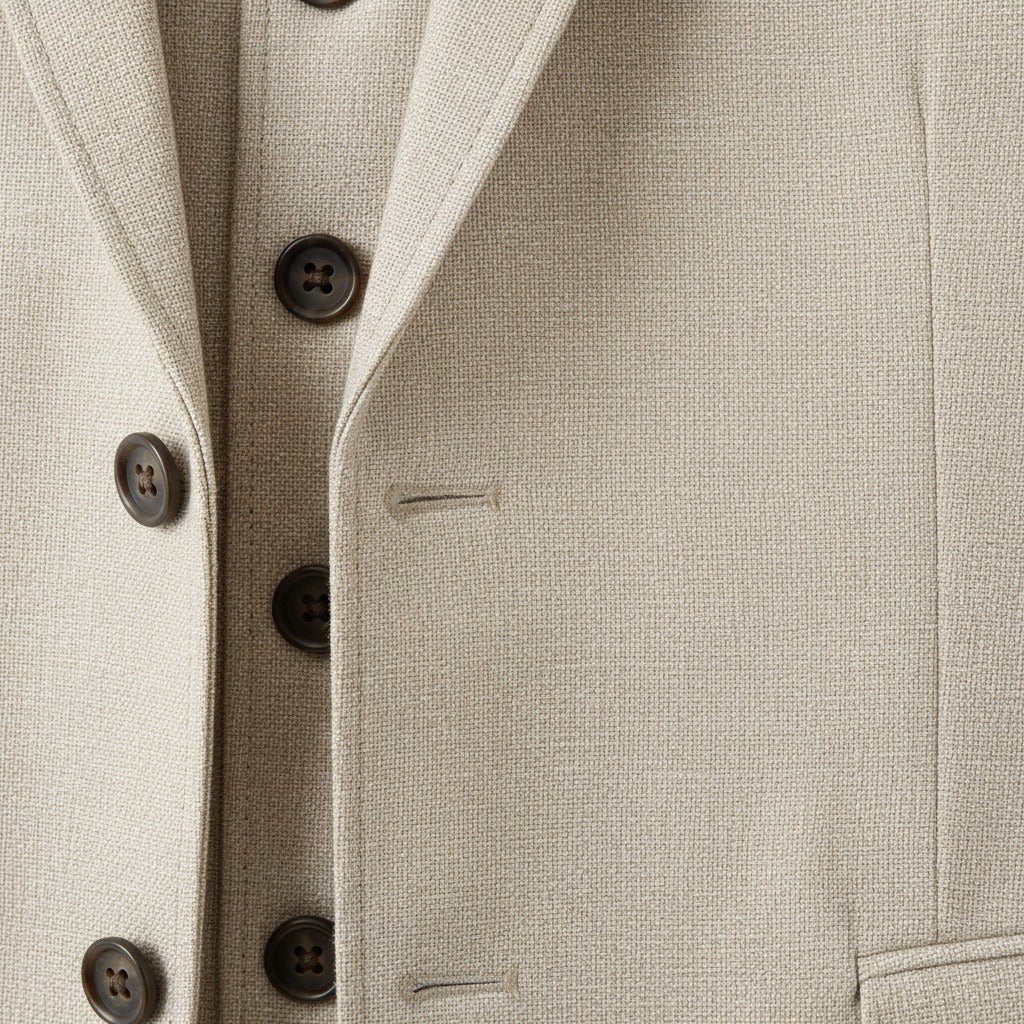 Wedding Suit for Men - Beige - Texture Close Up