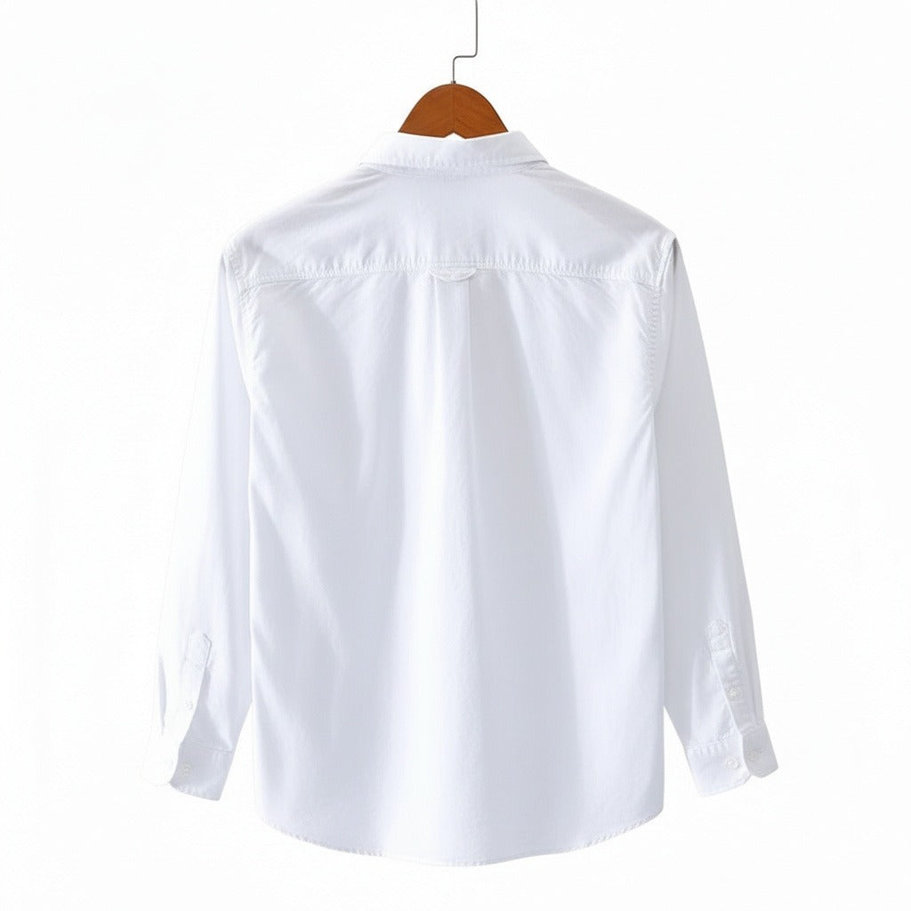 White Cotton Shirt - White - Fabric Detail