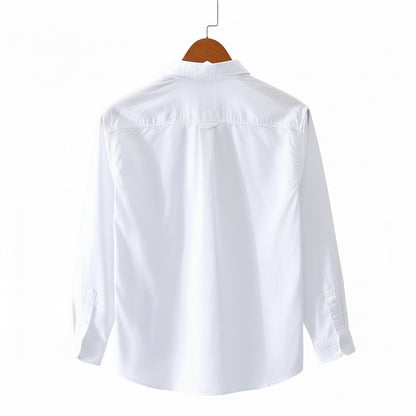 White Cotton Shirt - White - Fabric Detail