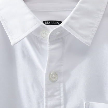 White Cotton Shirt - White - Texture Close Up