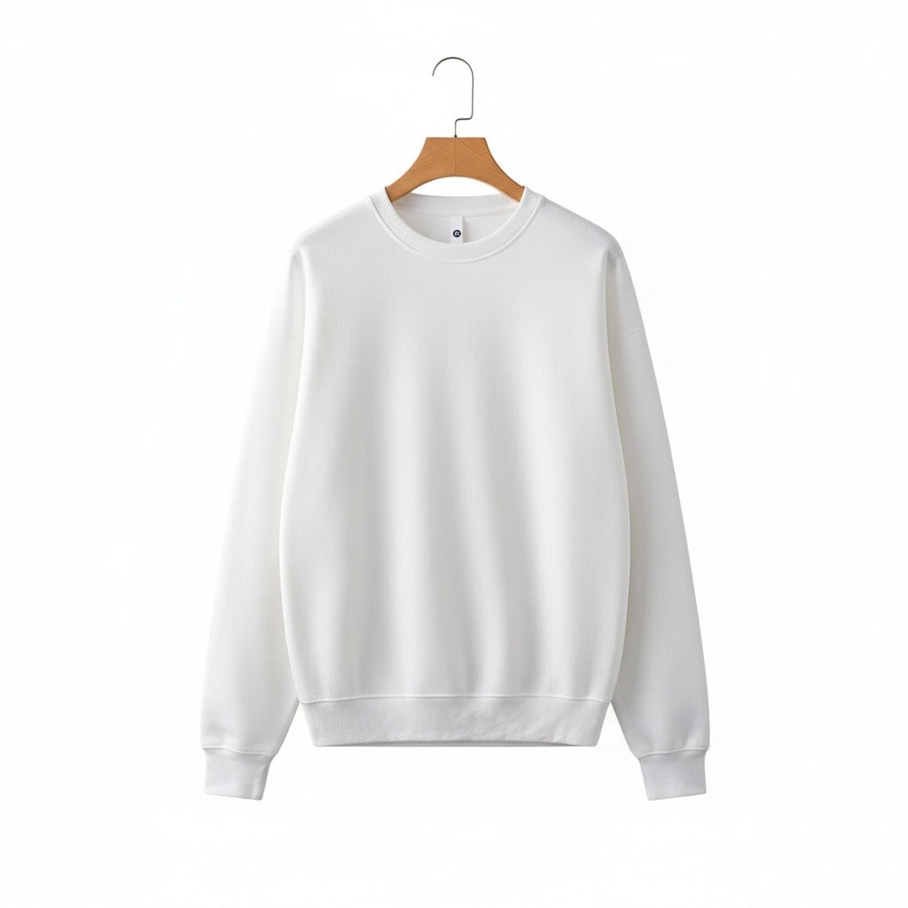 White Crew Neck Sweater - White - Front View