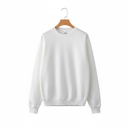 White Crew Neck Sweater - White - Front View