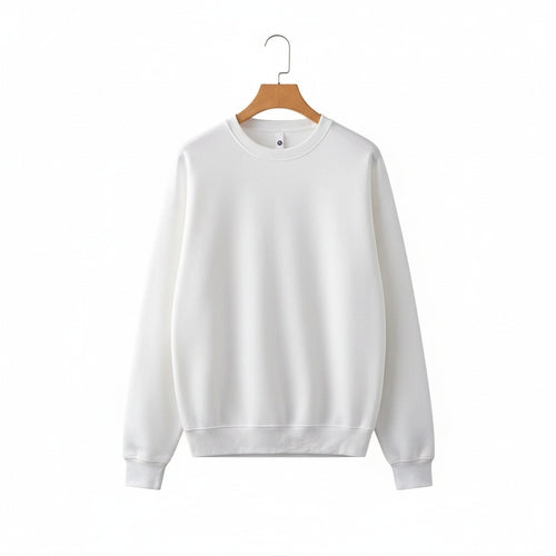 White Crew Neck Sweater - White - Front View