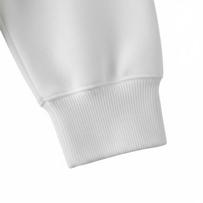 White Crew Neck Sweater - White - Texture Close Up