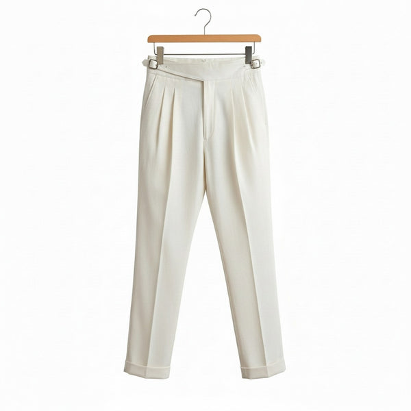 White Gurkha Trousers - White - Front View