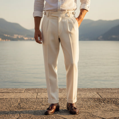White Gurkha Trousers - White - Angled Shot