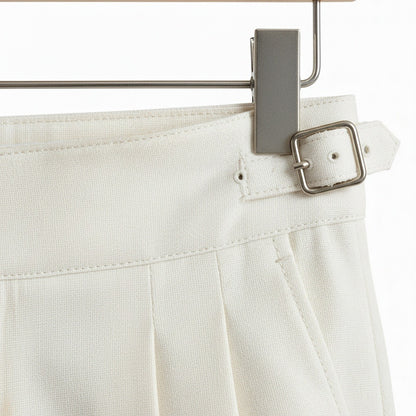 White Gurkha Trousers - White - Texture Close Up